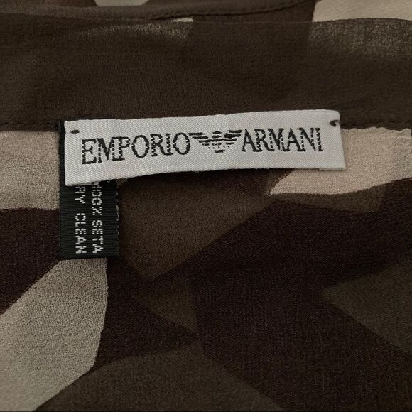 Emporio Armani Silk Scarf abstract Houndstooth grey cream - Picture 4 of 7